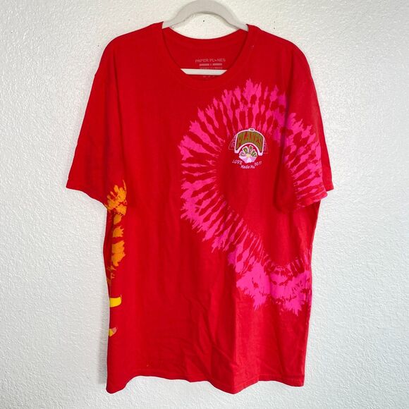 Paper Planes Shirt Mens Extra Large Lovers Rock Steady Graphic Tee Tie Dye Crew - Picture 3 of 13